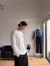 真维斯（Jeanswest）白色打底衫男2026新款春秋重磅纯棉内搭上衣学生圆领长袖T恤男士 白色(自由笔尖胸标) L (175) (收藏加购优先发) 实拍图
