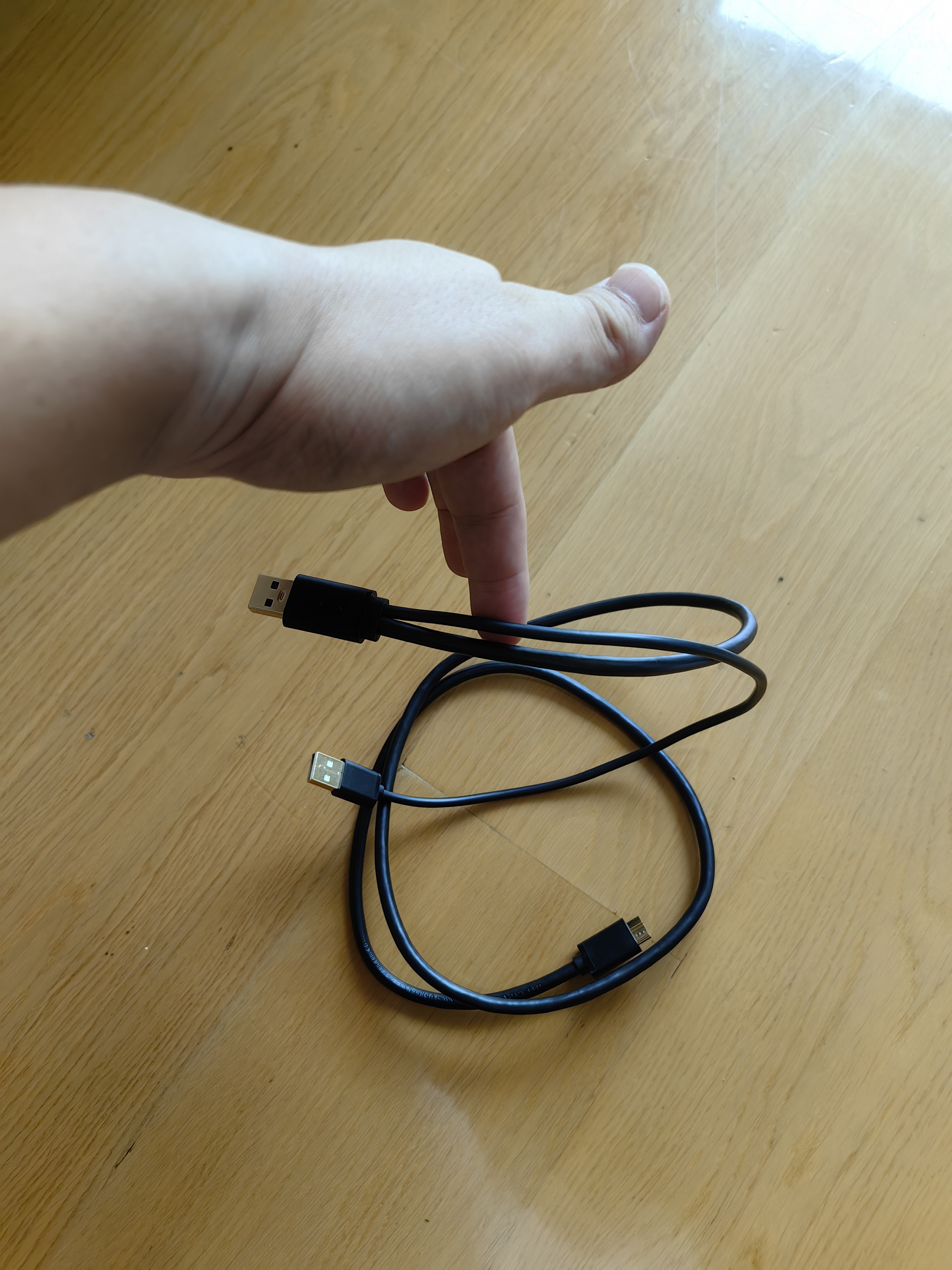 绿联Micro USB3.0数据连接线 移动硬盘盒高速传输线 适用东芝希捷西数WD移动硬盘 双供电1米10382 实拍图