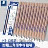 施德楼（STAEDTLER）HB铅笔 加粗三角原木杆小学生考试涂卡一二年级美术素描绘图笔礼物开学必备用品12支/盒119N-HB 实拍图