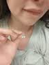 中国黄金四叶草足银项链女心形吊坠锁骨链七夕情人节礼物送女友老婆生日 【今/次日达】足银四叶之恋项链 实拍图