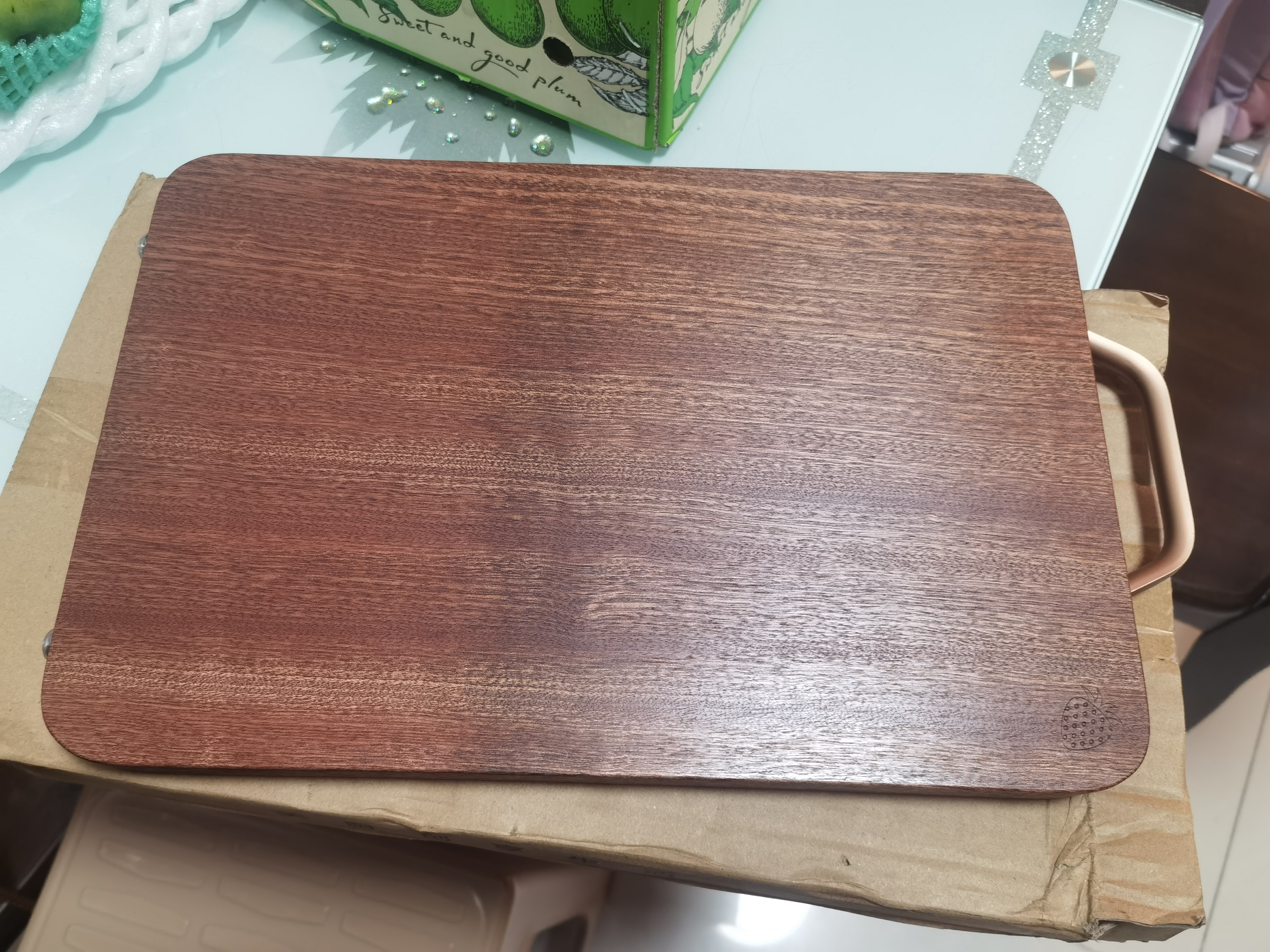 美厨（MAXCOOK）乌檀木砧板 加厚天然整木菜板 实木案板 方形36*24*2.5cm MCPJ790 实拍图