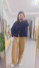 优衣库休闲短茄克女装男装/巴恩风外套夹克483807 484664 484664/69藏青色(牛仔色) S 实拍图