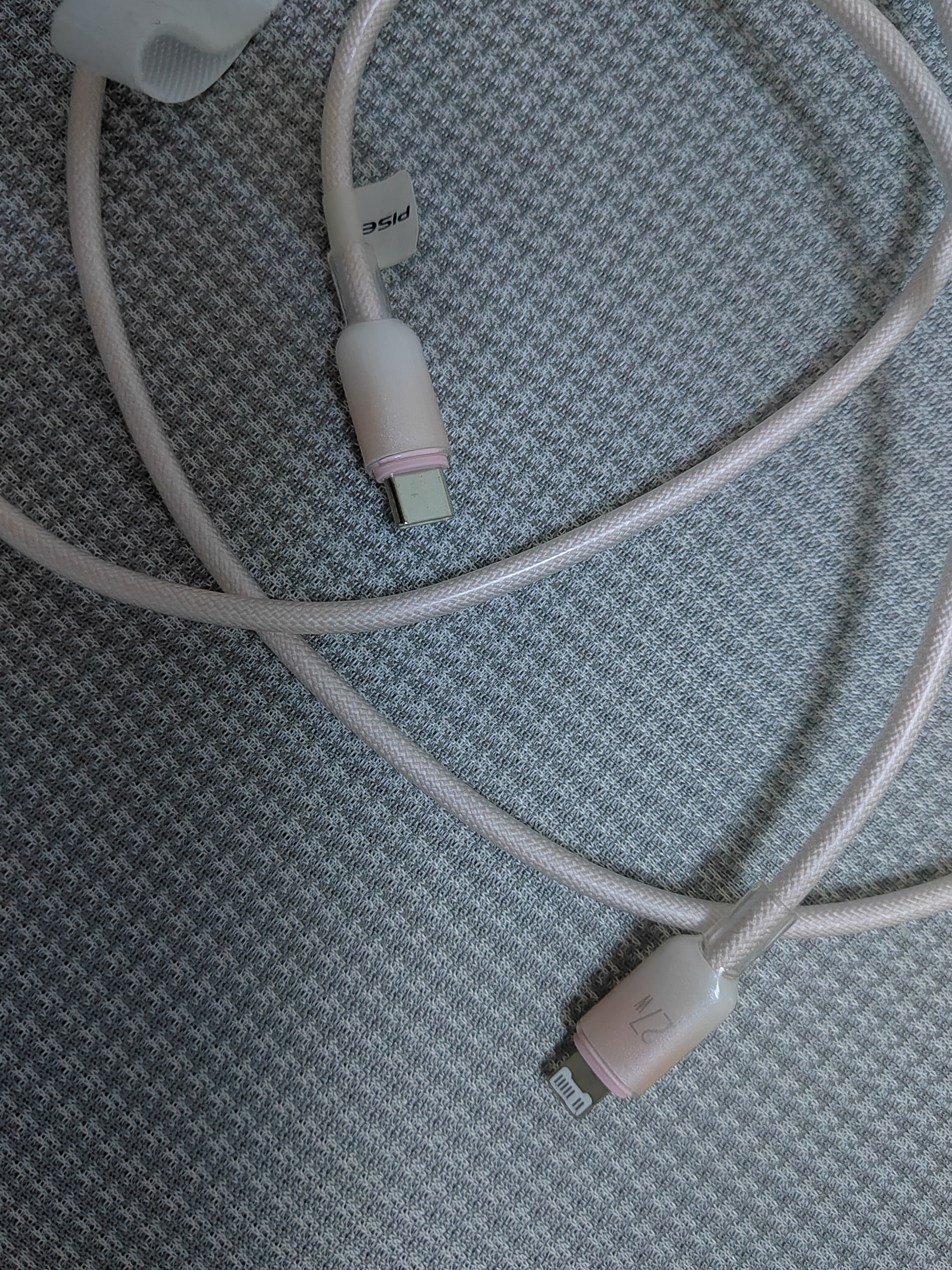 品胜苹果数据线PD27W快充Type-C充电器线转Lightning冰晶渐变 适用iPhone14/13/12/XR/8手机平板车载粉 实拍图