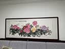 万叶居福（WanYeJu）纯手绘牡丹画花开富贵图新中式客厅装饰画国画挂画山水画字画壁画 花开富贵福满堂E 86*218CM【展会级红褐实木镜框】 实拍图