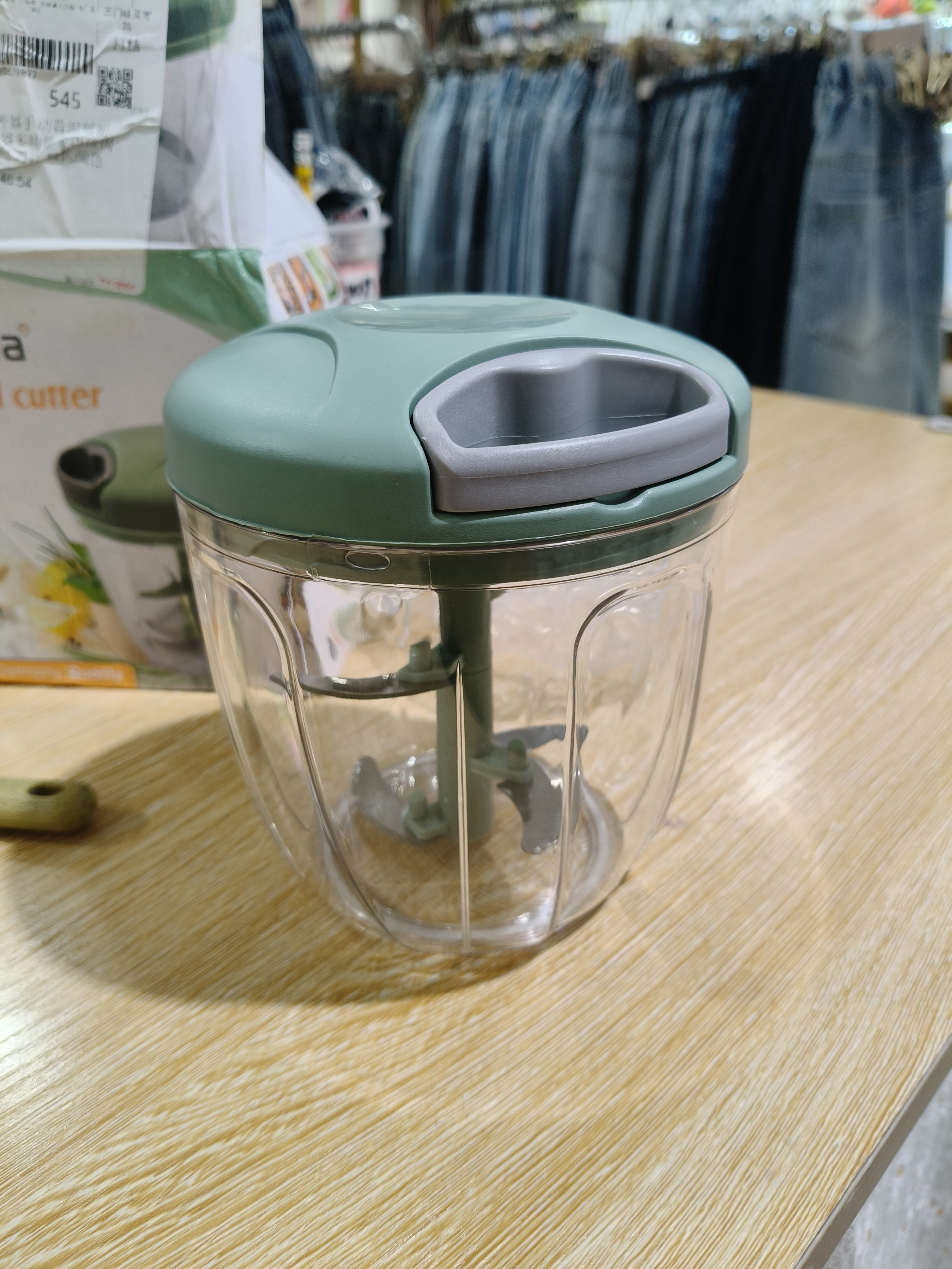 捣蒜泥神器手动蒜泥器厨房拉蒜器绞菜器多功能家用绞肉辅食料理机 5叶刀片 随机颜色 900ml 实拍图