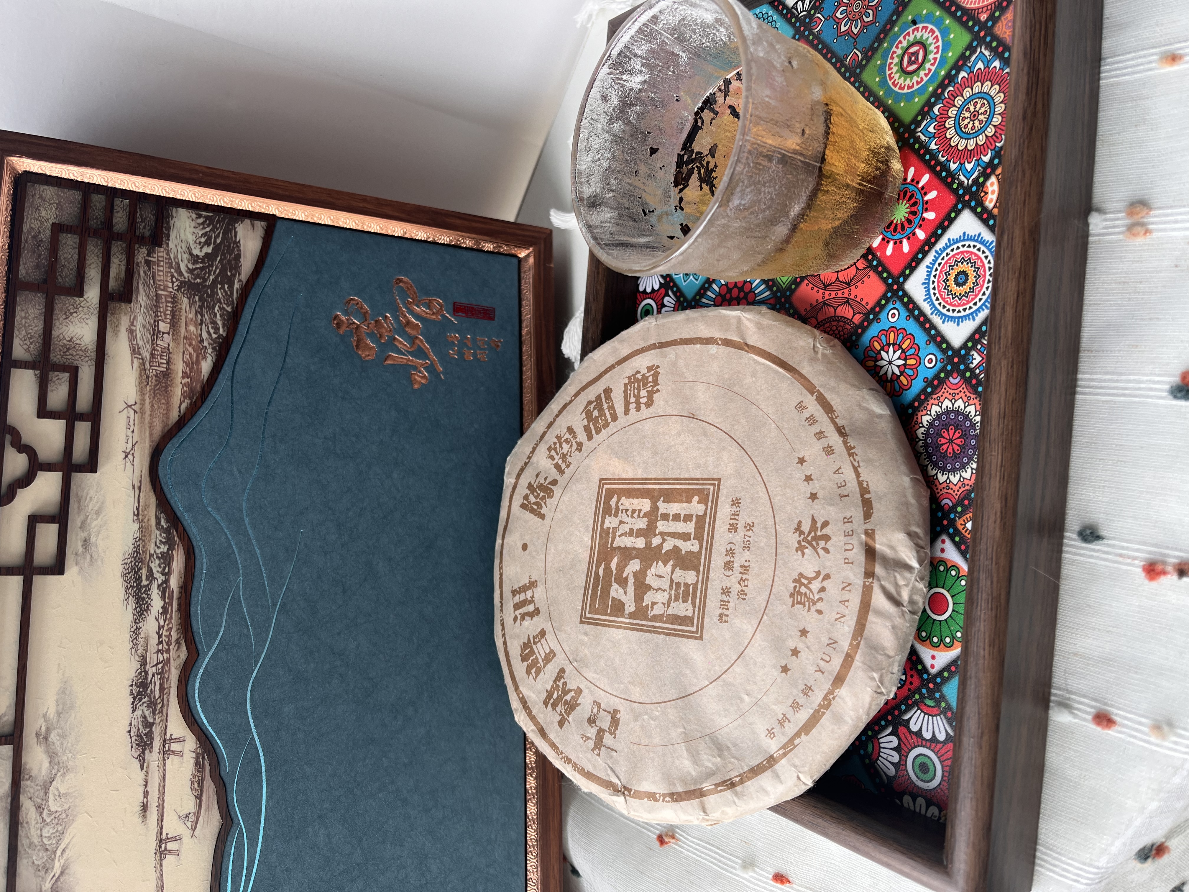七春云南普洱熟茶生茶714g古树糯香茶叶礼盒高档中秋节送礼长辈老丈人 实拍图