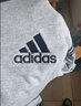 adidas纯棉休闲三条纹针织运动圆领正肩短袖T恤上衣男夏阿迪达斯   中麻灰   S 实拍图