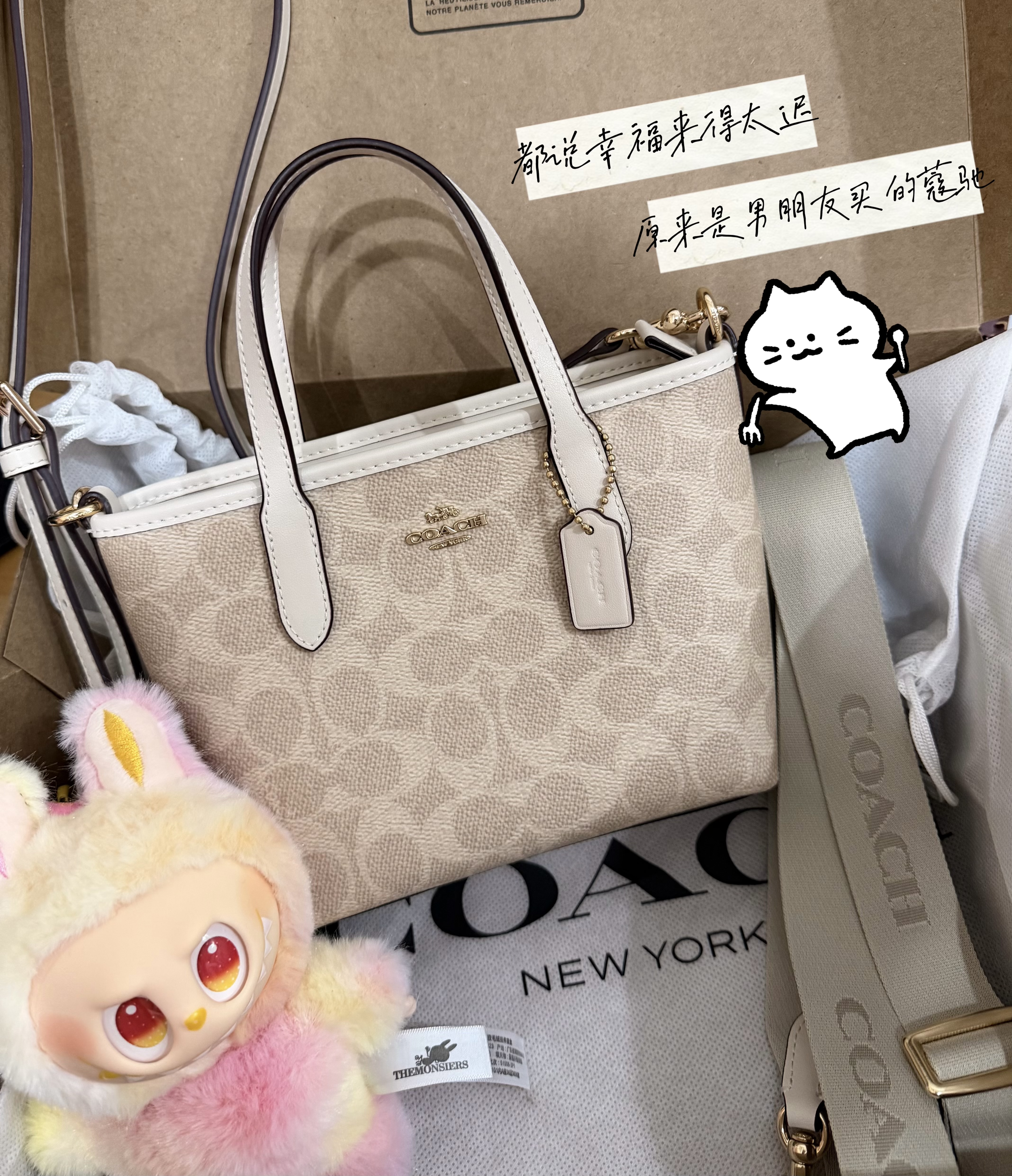 蔻驰（COACH）【品牌直供】女士CITY15小号单肩斜挎托特包沙黄CW032礼物次日达 实拍图