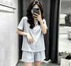 欧诗帛夏天冰丝女士睡衣女夏季2026年新款短袖带胸垫可外穿家居服套装 20069女小猫 短袖套装【带胸垫】 L （建议体重100-120斤） 实拍图
