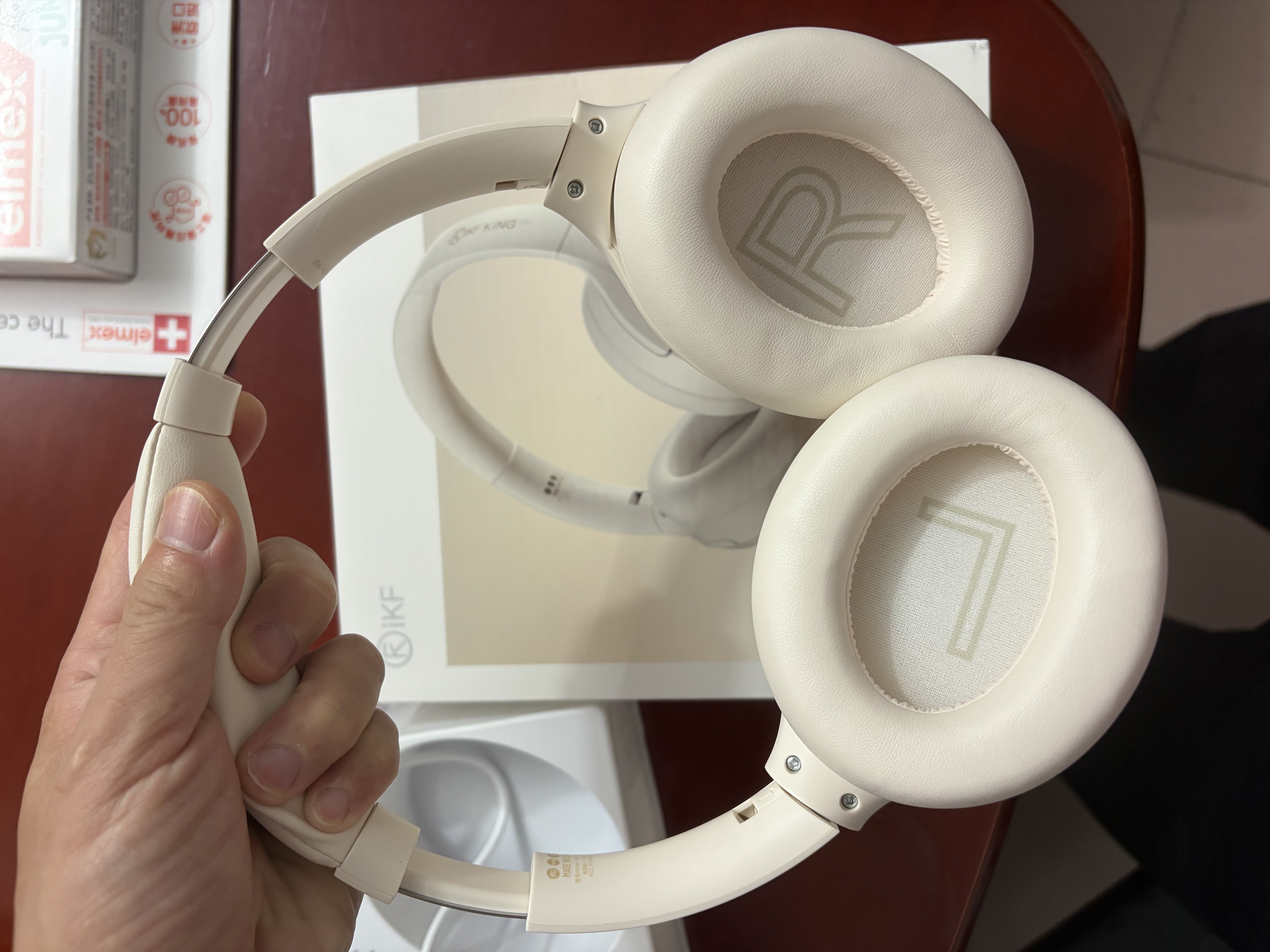 iKF King Pro3.0【双金标LDAC高解析】头戴式主动降噪蓝牙耳机新款无线有线游戏低延迟超长续航云岩白 实拍图