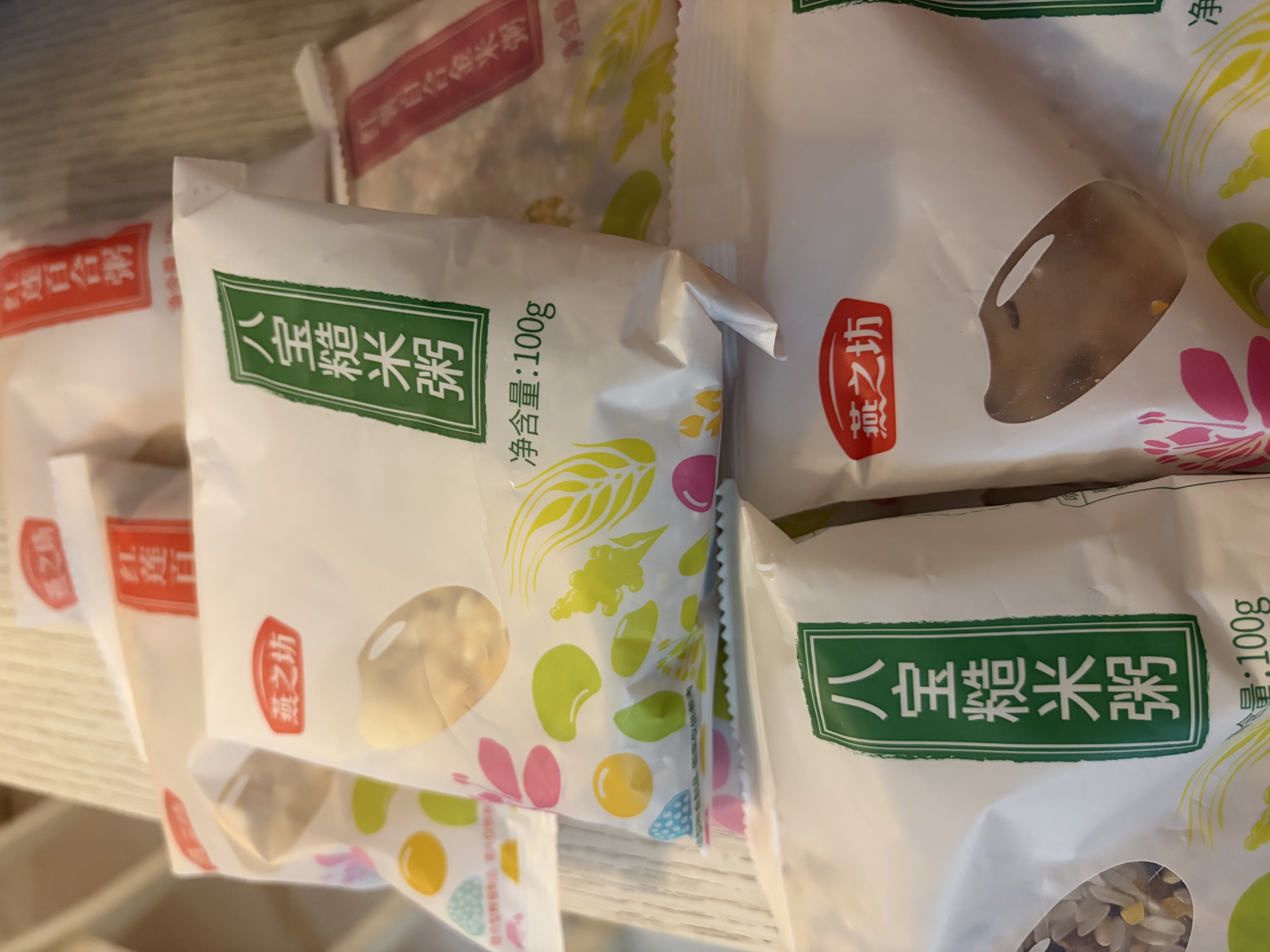 燕之坊低脂八宝粥100g*7袋糙米杂粮粥五谷粗粮大米绿豆百合玉米1.4斤 实拍图