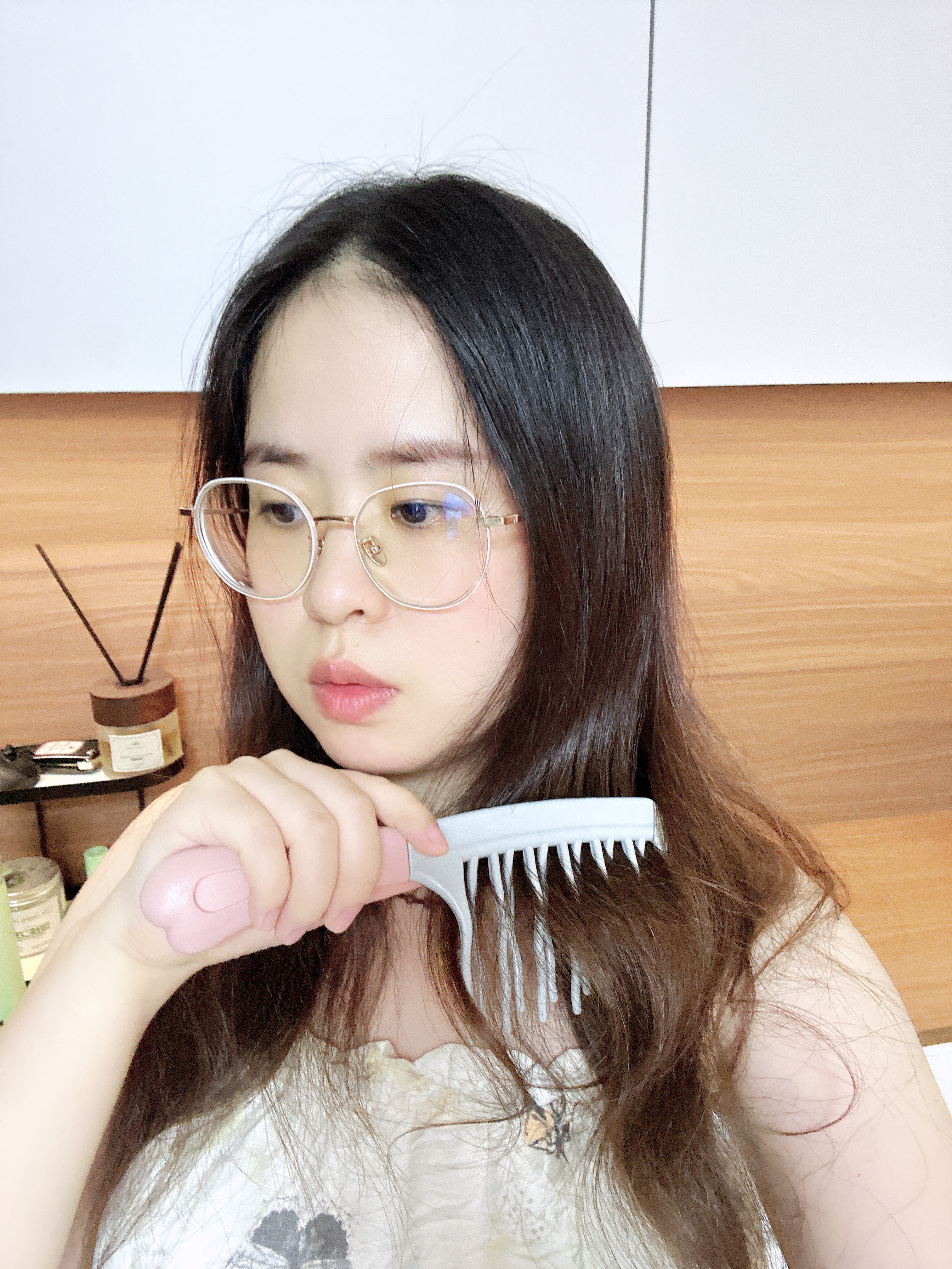 紫韵梳香宽齿卷发梳子双排波浪大齿梳女士卷发打理美发梳N-45七夕礼物防打结宽齿 实拍图