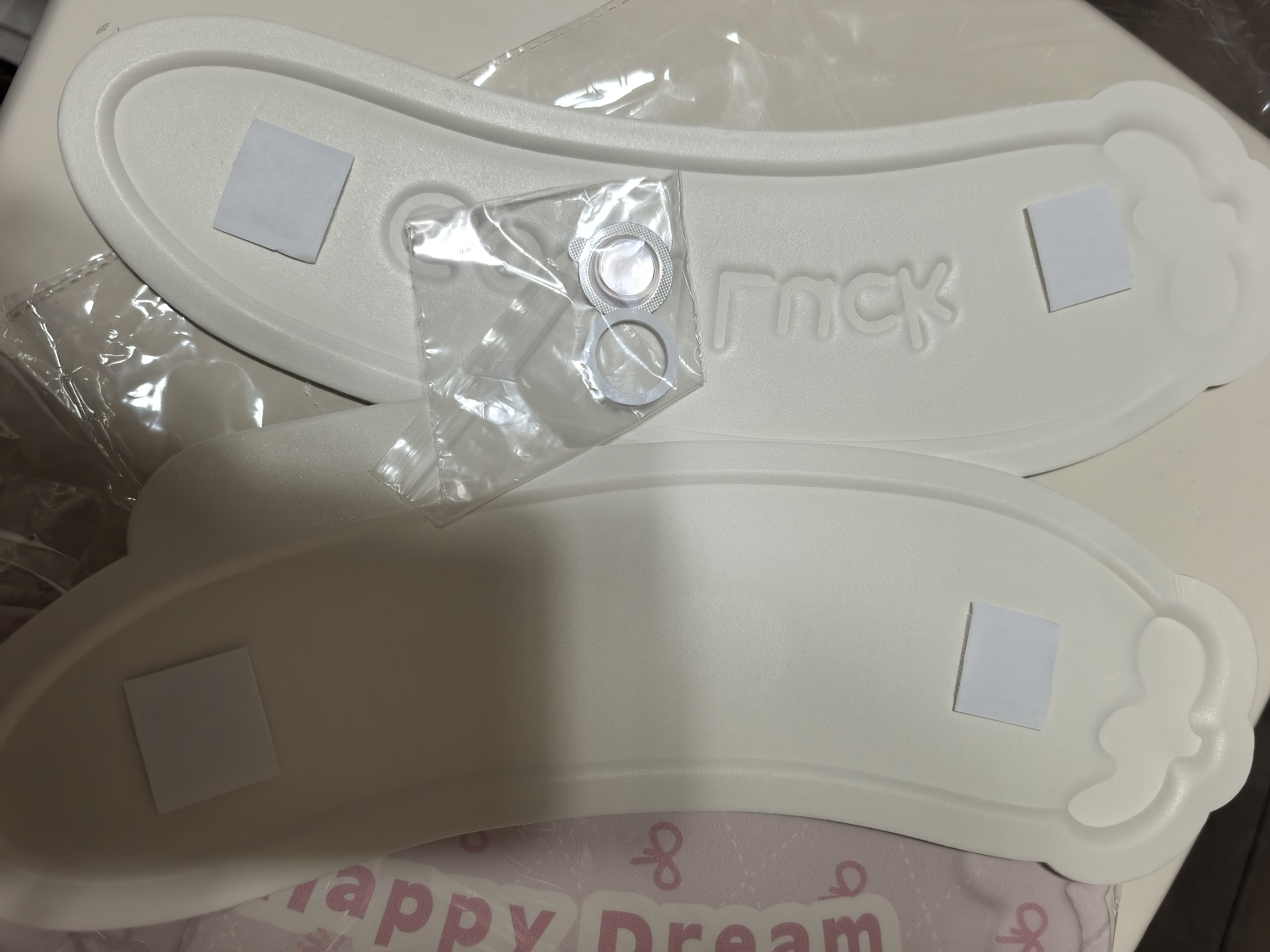 佳帮手马桶垫粘贴式EVA防水免洗坐便器垫子厕所香薰四季通用粉绿2只 实拍图