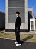 回力裤子男秋季宽松百搭休闲裤男运动透气阔腿裤男士直筒男裤黑色XL 实拍图