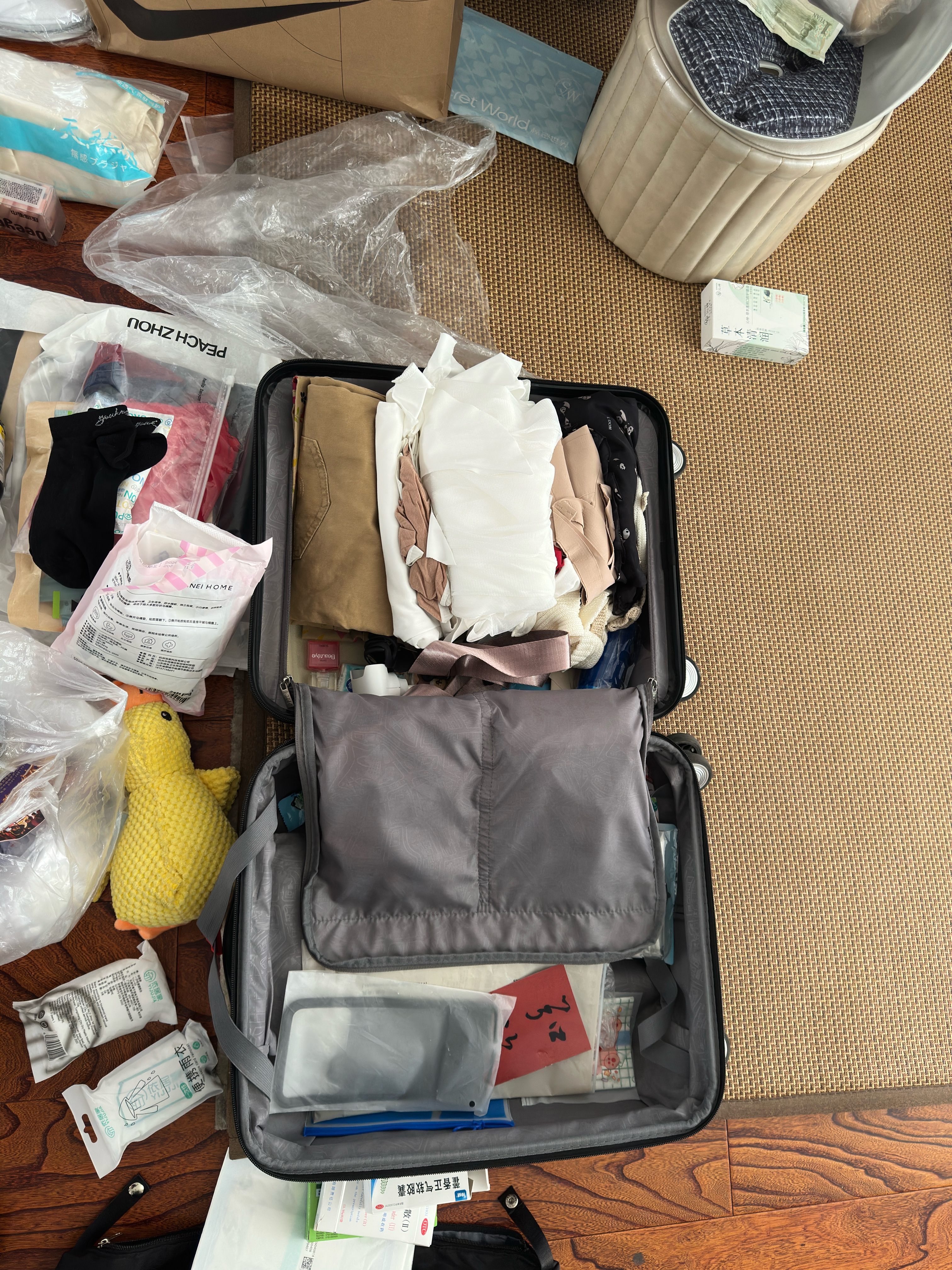 cece大容量行李箱女旅行拉杆箱学生万向轮密码皮箱男 枪灰色 28英寸  实拍图
