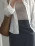 优衣库法国麻衬衫/长袖女装衬衣26春夏新款483868 00 白色 2XL 实拍图