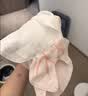 全棉时代婴儿隔汗巾儿童纯棉吸汗巾开学幼儿园垫背39×19cm小兔米白粉 3条 实拍图