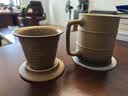 万仟堂高档办公杯 茶杯陶瓷杯水杯男士泡茶专用主人杯节节高 焦茶釉 实拍图