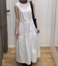 优衣库棉麻条纹层叠连衣裙/无袖女装/裙子26春夏新款484787 01 乳白色 L 实拍图
