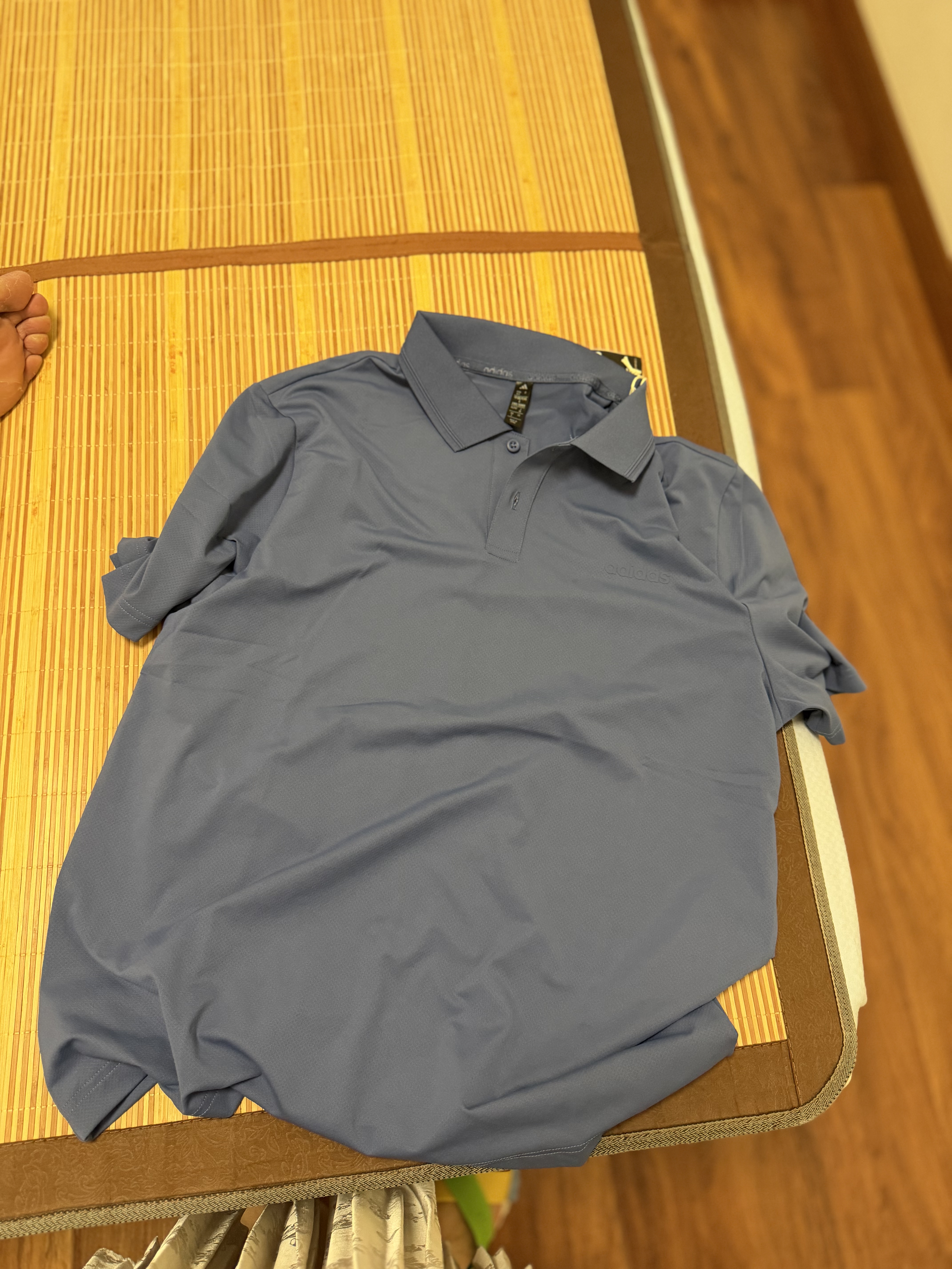 阿迪达斯（adidas）短袖男夏季polo衫T恤运动休闲舒适快干半袖 深蓝 L 实拍图