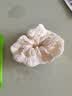 新款奶油泡芙大肠发圈女简约复古褶皱头花头绳丸子头皮筋气质发饰 米白奶油褶皱发圈 实拍图