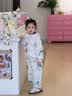 G.duck小黄鸭labubu衣服女童套装春秋儿童秋装宝宝外套裤子网红两件套潮 灰色 100 cm 实拍图