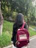 viney双肩包书包女百搭大容量初中生高中大学生背包大学生15英寸电脑包 【红色】高颜值通勤时尚通勤旅行包+青蛙挂件 实拍图