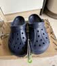 CROCS卡骆驰贝雅洞洞鞋轻便百搭男鞋一脚蹬洞洞鞋女拖鞋休闲鞋|10126 深蓝-410(含智必星) 40 (250mm) 实拍图