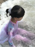 佑游儿童泳衣女孩青少年分体长袖裙裤防晒游泳装三件套36163浅紫色3XL 实拍图