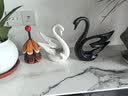 贝汉美（BHM）创意陶瓷小摆件工艺品 家居客厅电视柜玄关红酒柜房间装饰品摆设 动感天鹅（一对） 实拍图