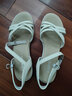 大东凉鞋女2025夏季新款休闲坡跟一字扣细带坡跟纯色女鞋0021 米色 （第二批） 36 实拍图