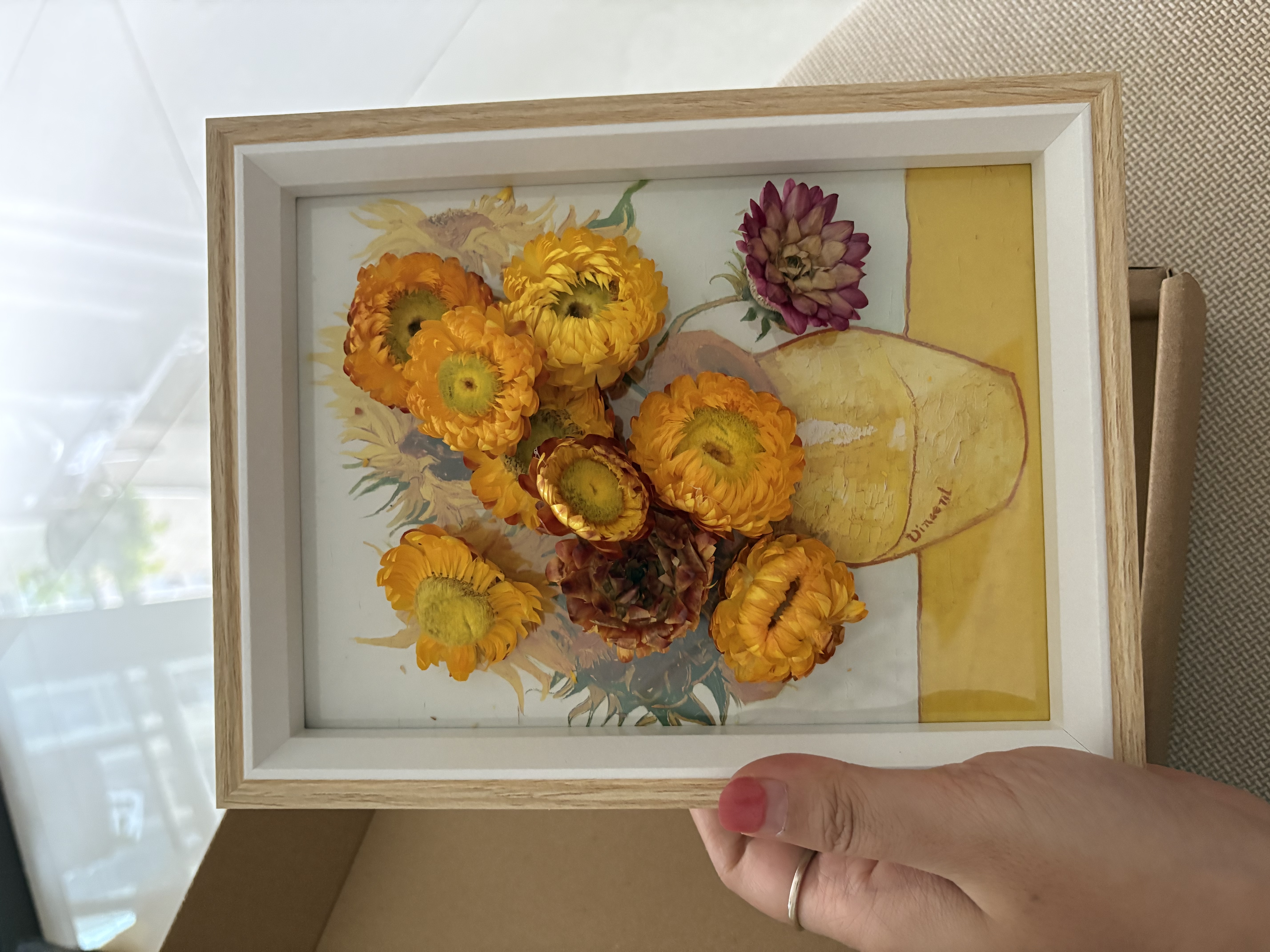 柏爱diy手工干花相框向日葵材料包生日礼物女实用活动团建老人重阳节 实拍图