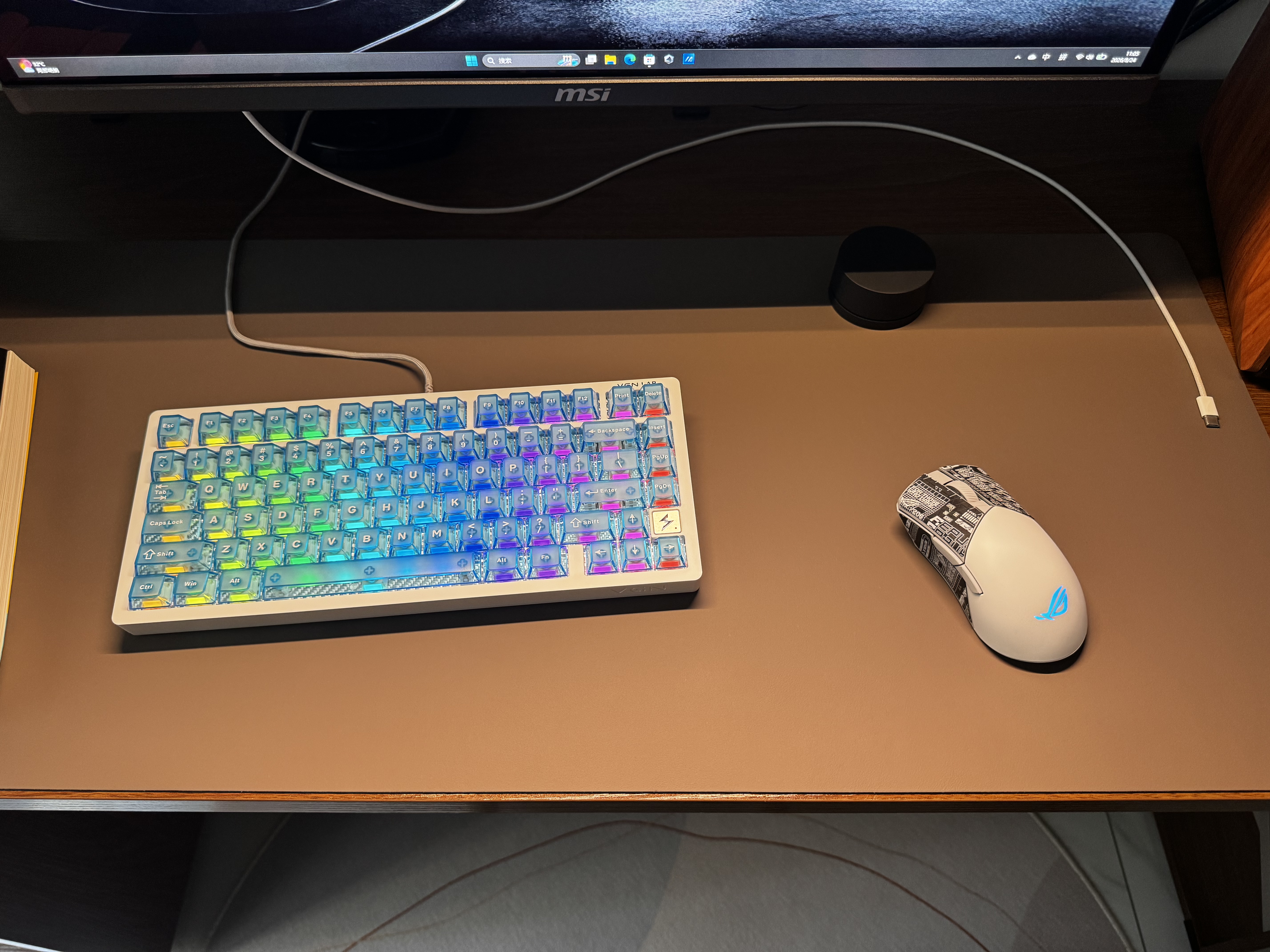 VGN闪电磁轴键盘 RT电竞游戏客制化键盘81键铝坨坨热插拔  闪电Extreme 冰淇淋磁轴 深邃蓝 实拍图
