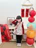 班喜迪女童汉服连衣裙冬装宝宝周岁礼服儿童新中式国风旗袍裙子唐装衣服 红色 100 晒单实拍图