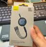 倍思Type-C数据线三合一伸缩线PD100W5A快充一拖三适用苹果17/16/15/14小米华为mate70手机平板车载 紫 实拍图