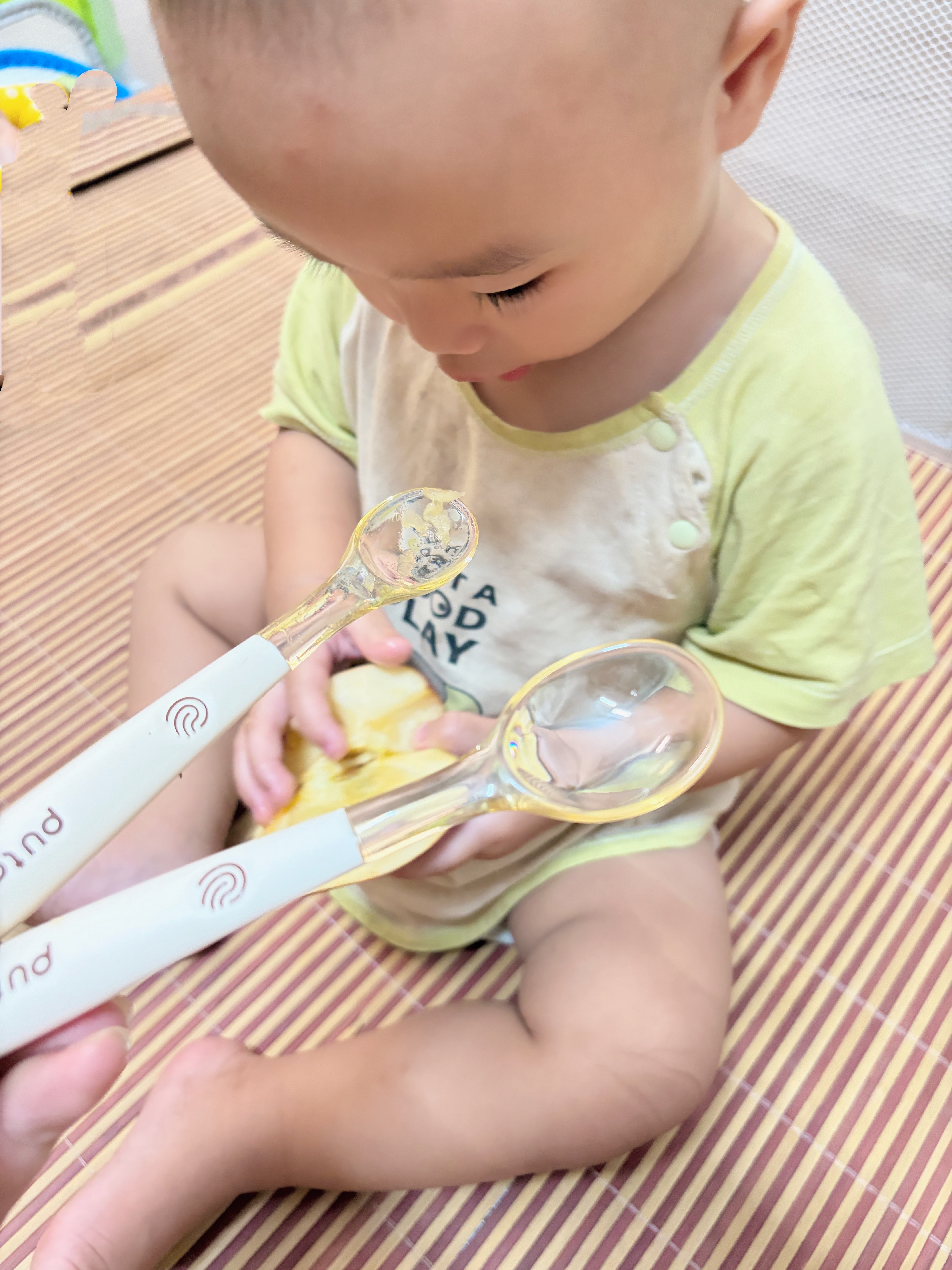 PUTOT婴幼儿辅食勺子8个月以上ppsu刮泥勺子6个月以上宝宝喂饭勺子长柄 实拍图