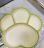 COOKSS宝宝餐盘硅胶学吃饭分格儿童餐具辅食碗餐盘带吸盘 双拼绿 实拍图
