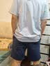 京东京造纯棉睡衣男士夏季短袖短裤套装10A抗菌26新款情侣家居服蓝色XL 实拍图