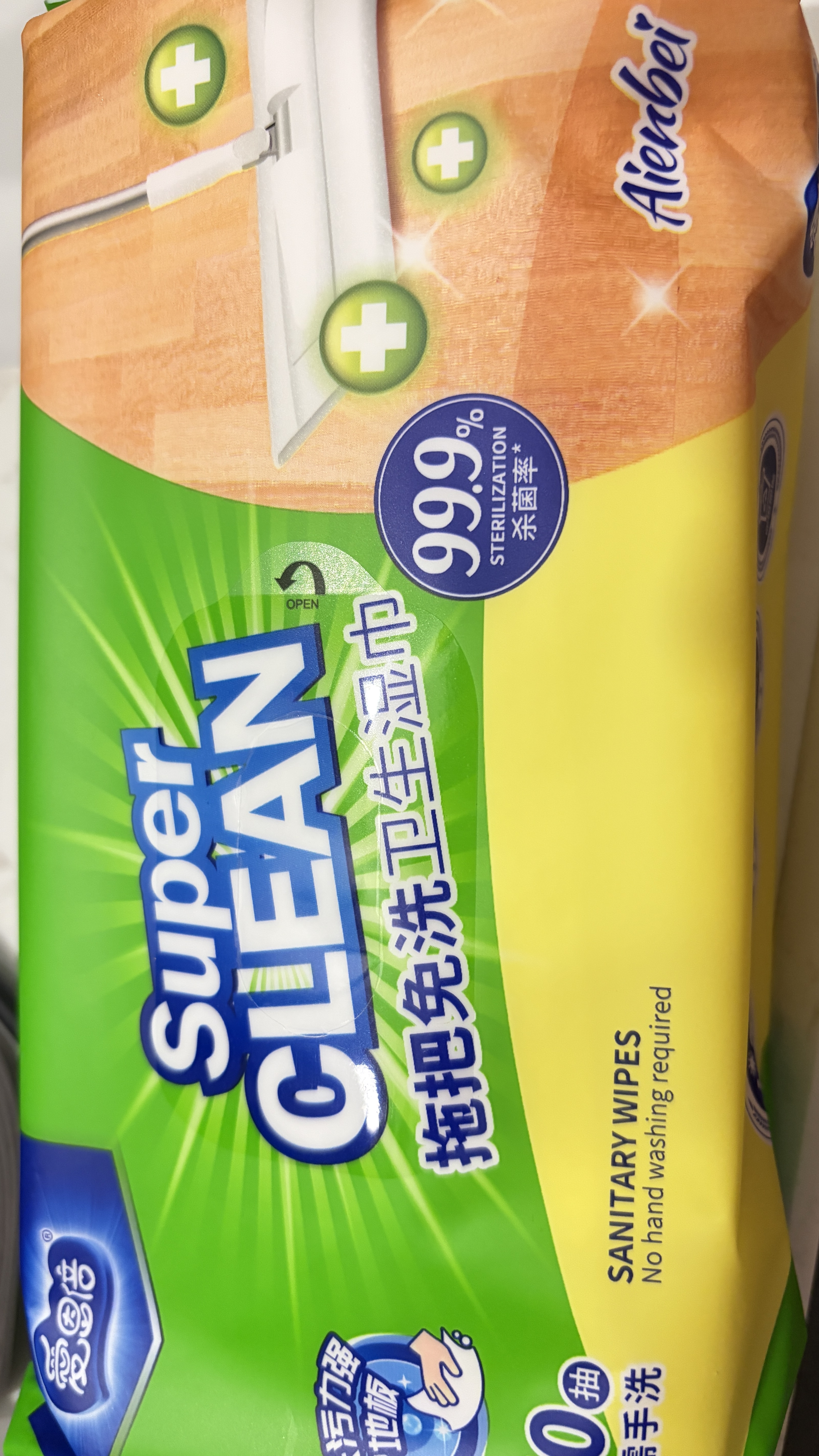 爱恩倍地板湿纸巾40抽*6包家庭清洁拖地抹布静电除尘扫灰工具儿童房可用 实拍图