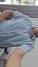 帕托瓦短袖衬衫男士夏季纯色白衬衫男韩版修身商务休闲衬衣蓝色4XL 实拍图
