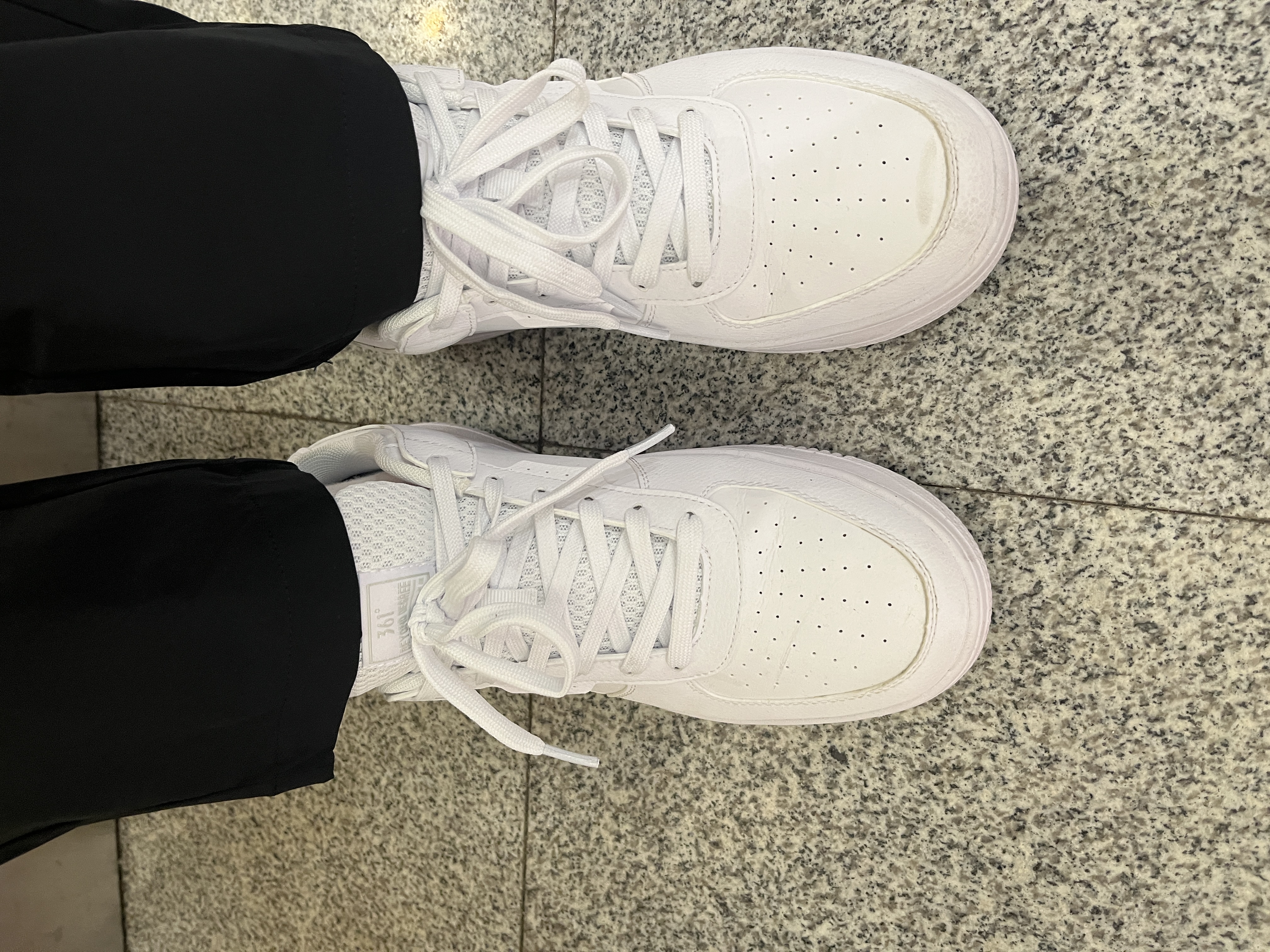 361°运动男鞋空军一号复古厚底增高小白鞋休闲百搭板鞋672426615-1 实拍图