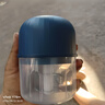 绞肉机小型打蒜器家用绞蒜切蒜器多功能辅食料理机电动蒜泥神器蒜蓉机自动切菜机压蒜器 宝蓝色- 0.26L （升级大电机） 实拍图