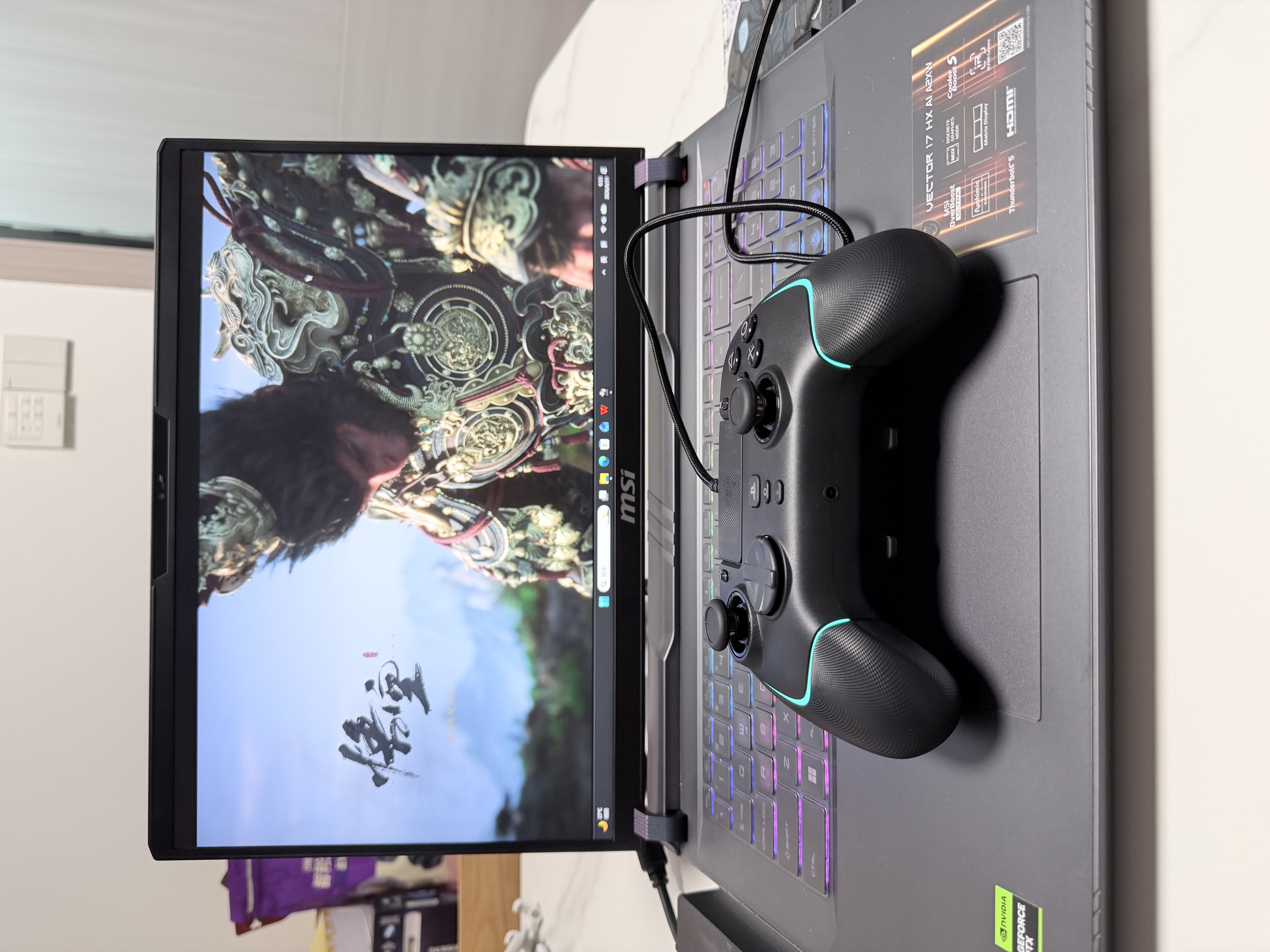 雷蛇（Razer）幻影战狼V2专业版游戏手柄 RGB无线多功能按键 PS5/PC通用 游戏电玩 DW12C 影之刃零 黑神话 黑 实拍图