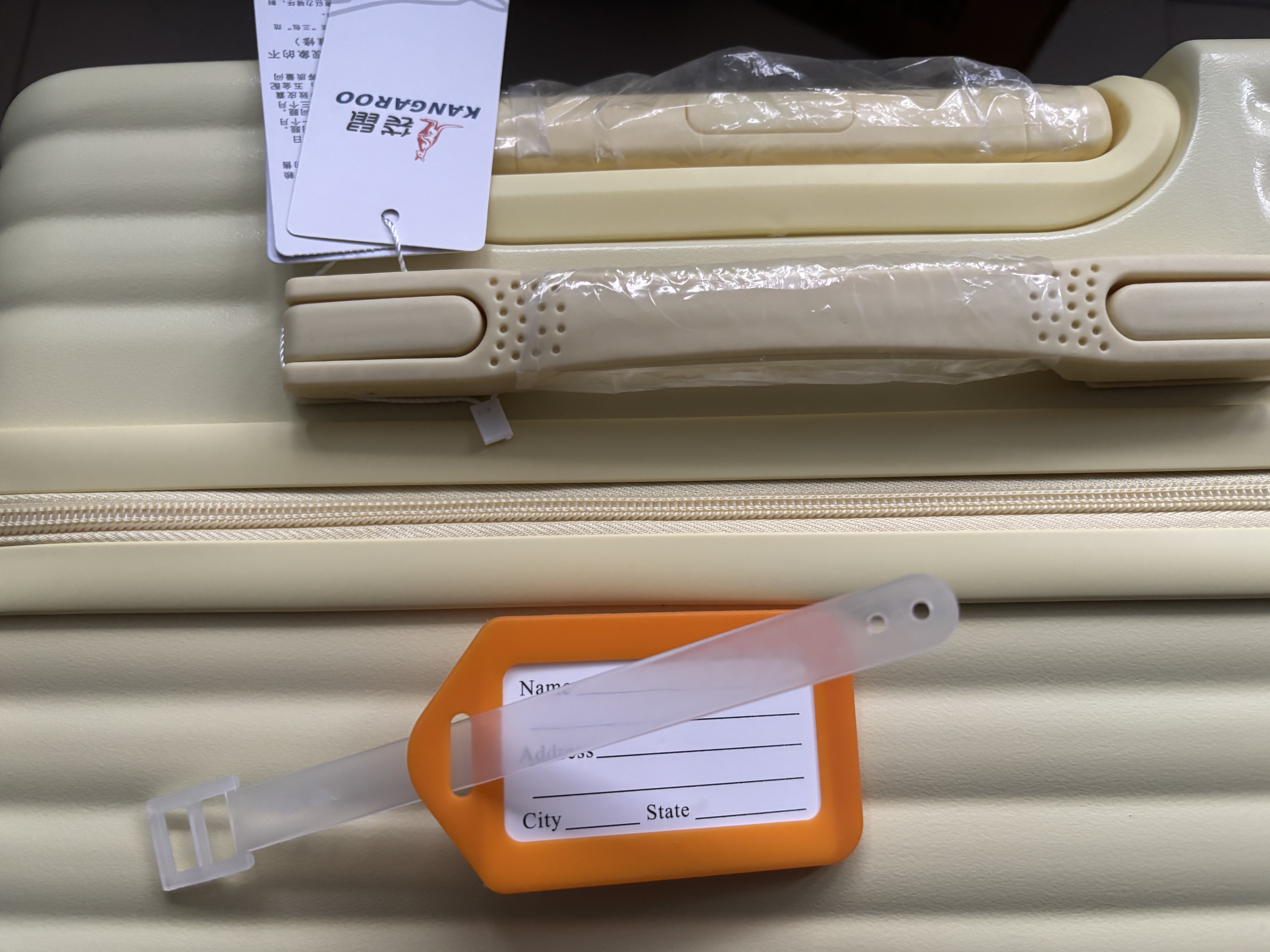 袋鼠小型行李箱可登机箱男女生拉杆箱儿童学生旅行箱密码箱次日达皮箱 米黄-三层加厚【1-3天中短途首选】 18英寸  出差旅行小尺寸大容量可上飞机免托运 实拍图