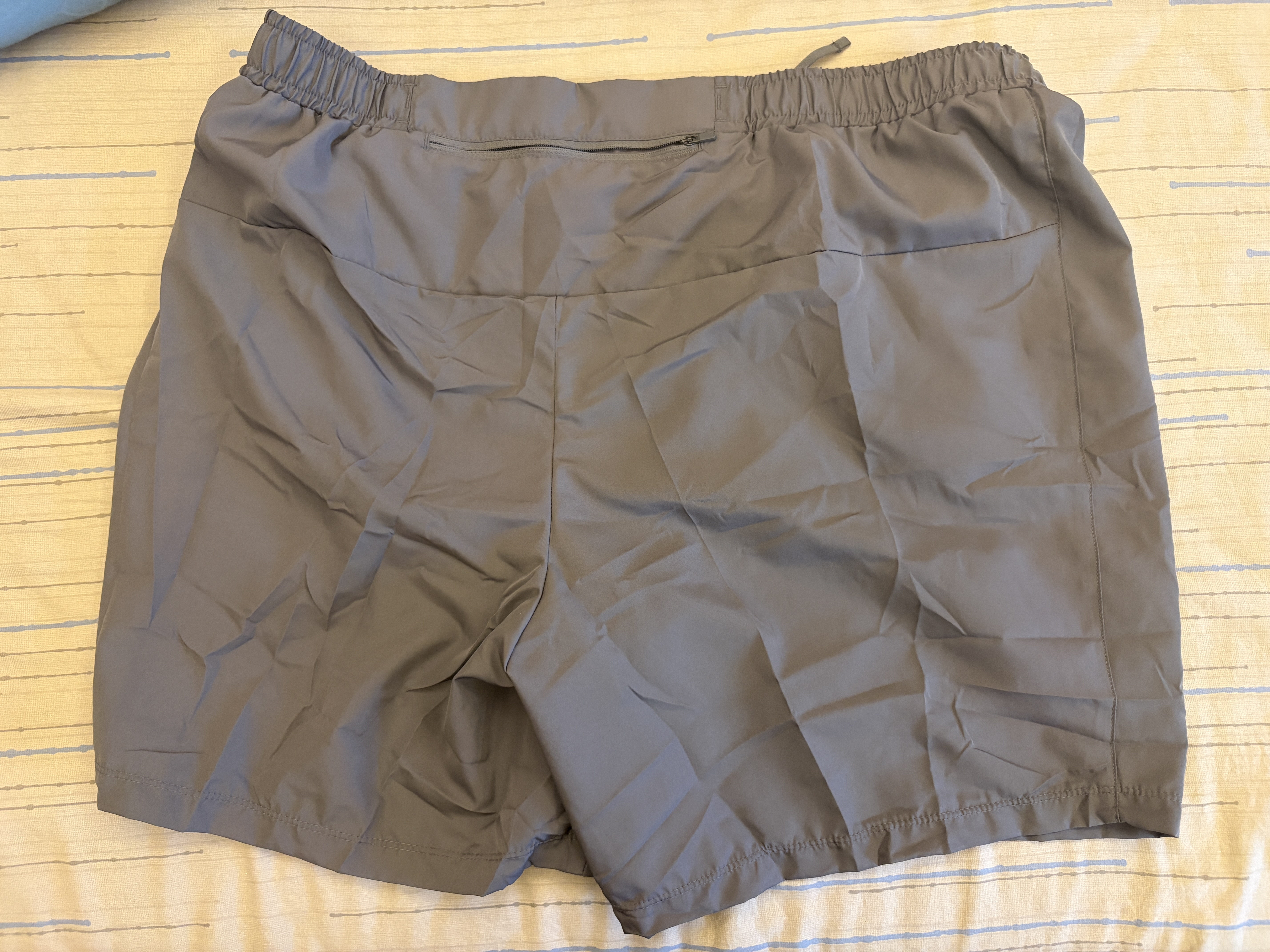 迪卡侬（DECATHLON）显瘦阔腿短裤速干凉感吸湿裤男运动透气宽松训练健身跑步FICM A款灰色后部拉链口袋 (新旧随机) 2XL 实拍图