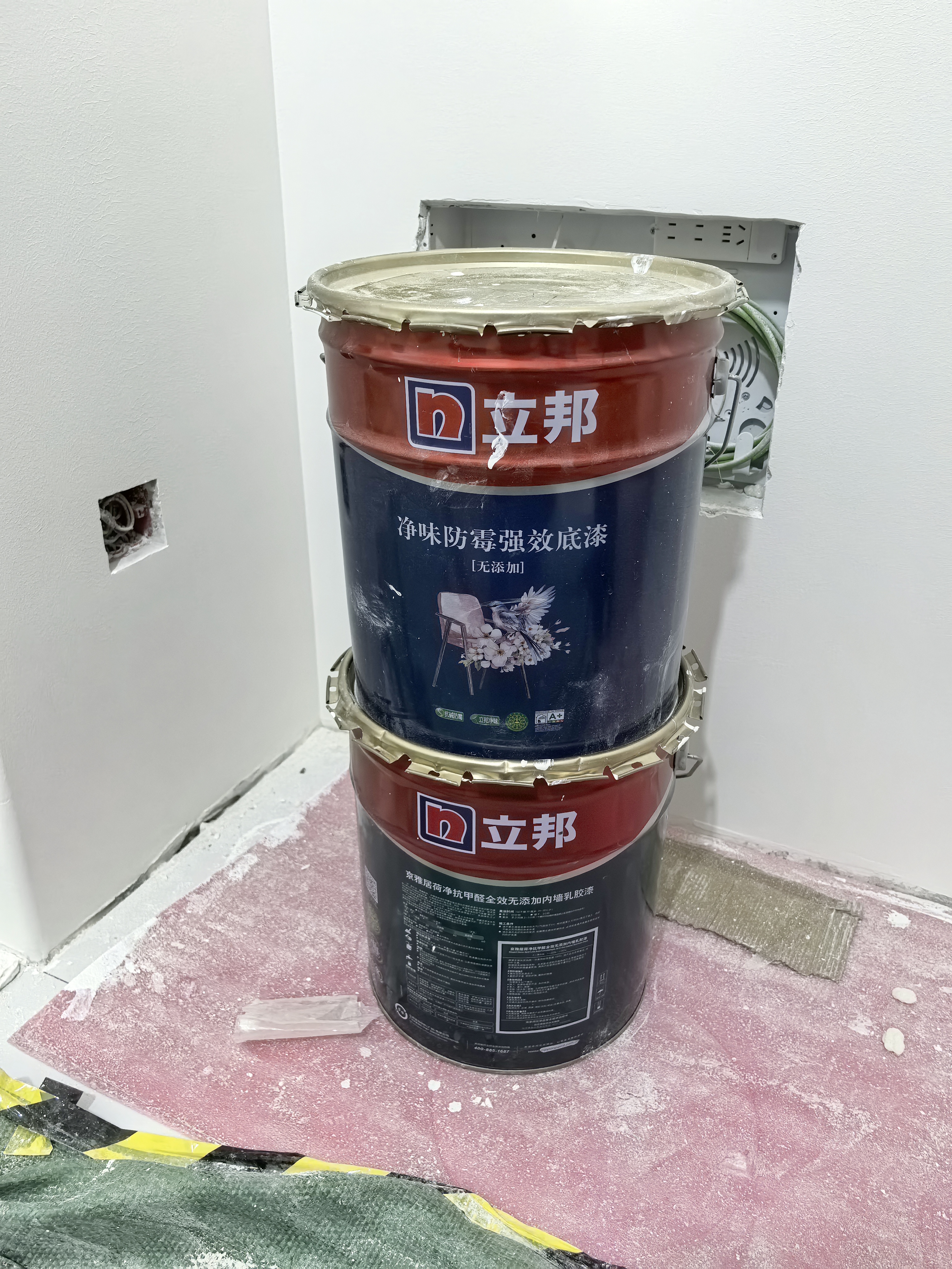 立邦硅藻墙面乳胶漆油漆内墙漆荷净抗甲醛全效抗污内墙乳胶漆墙漆调色 [菱花白] 54L套装 (2面1底) 实拍图