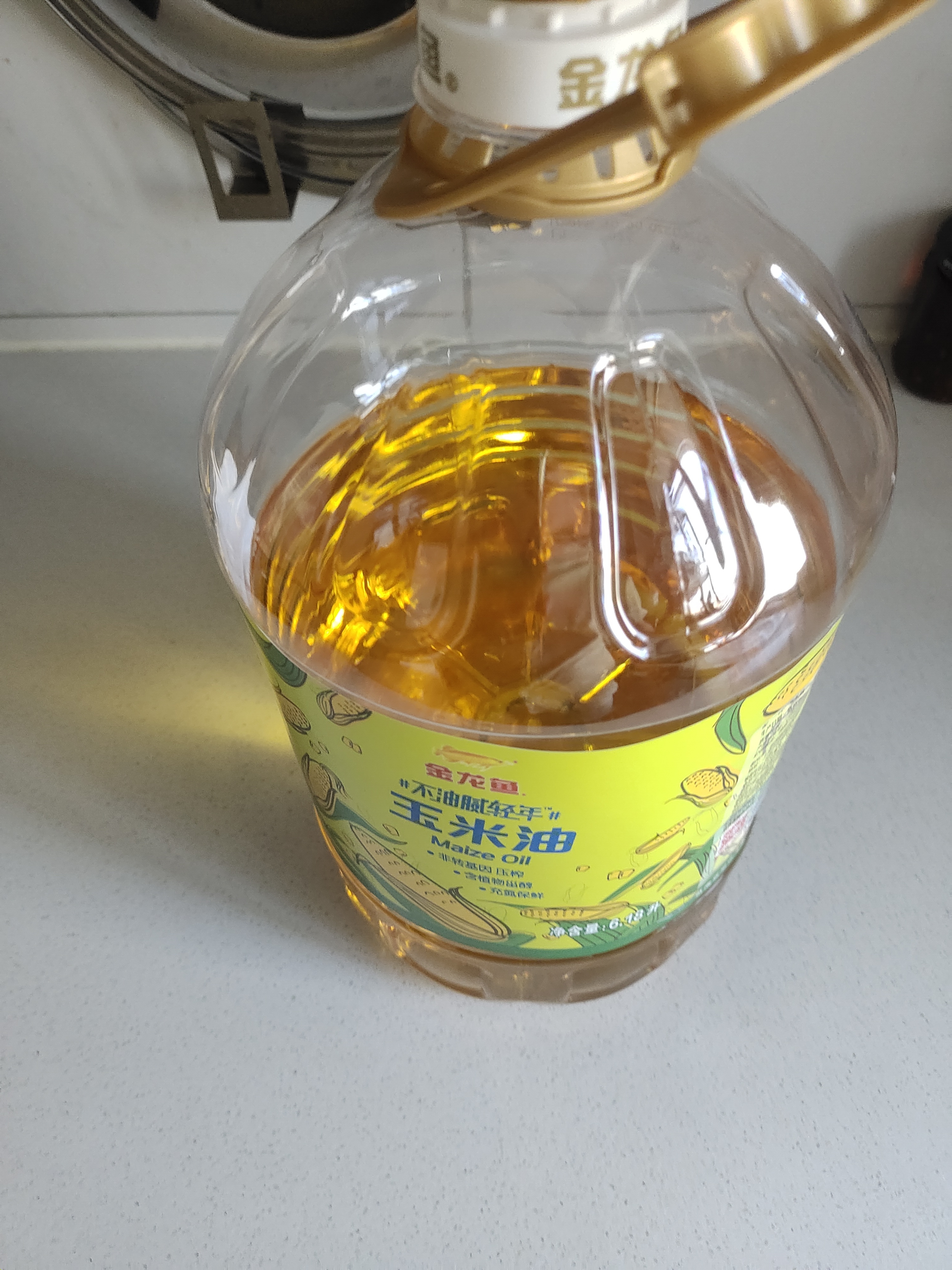 金龙鱼 食用油 非转基因 物理压榨玉米油6.18L（蕴含植物甾醇） 实拍图
