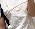 PSO Brand凉感速干运动短袖男款7A抗菌拼接撞色线迹上衣圆领T恤女羽毛球服 女款 象牙白 White 码数偏小/卡码建议拍大一码 L 实拍图