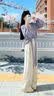 妍莉芬（yanlifen）2026年韩系穿搭一整套巨好看秋季紫色衬衫女上衣阔腿裤子女装套装 【紫色套装】 S 40/45kg 实拍图