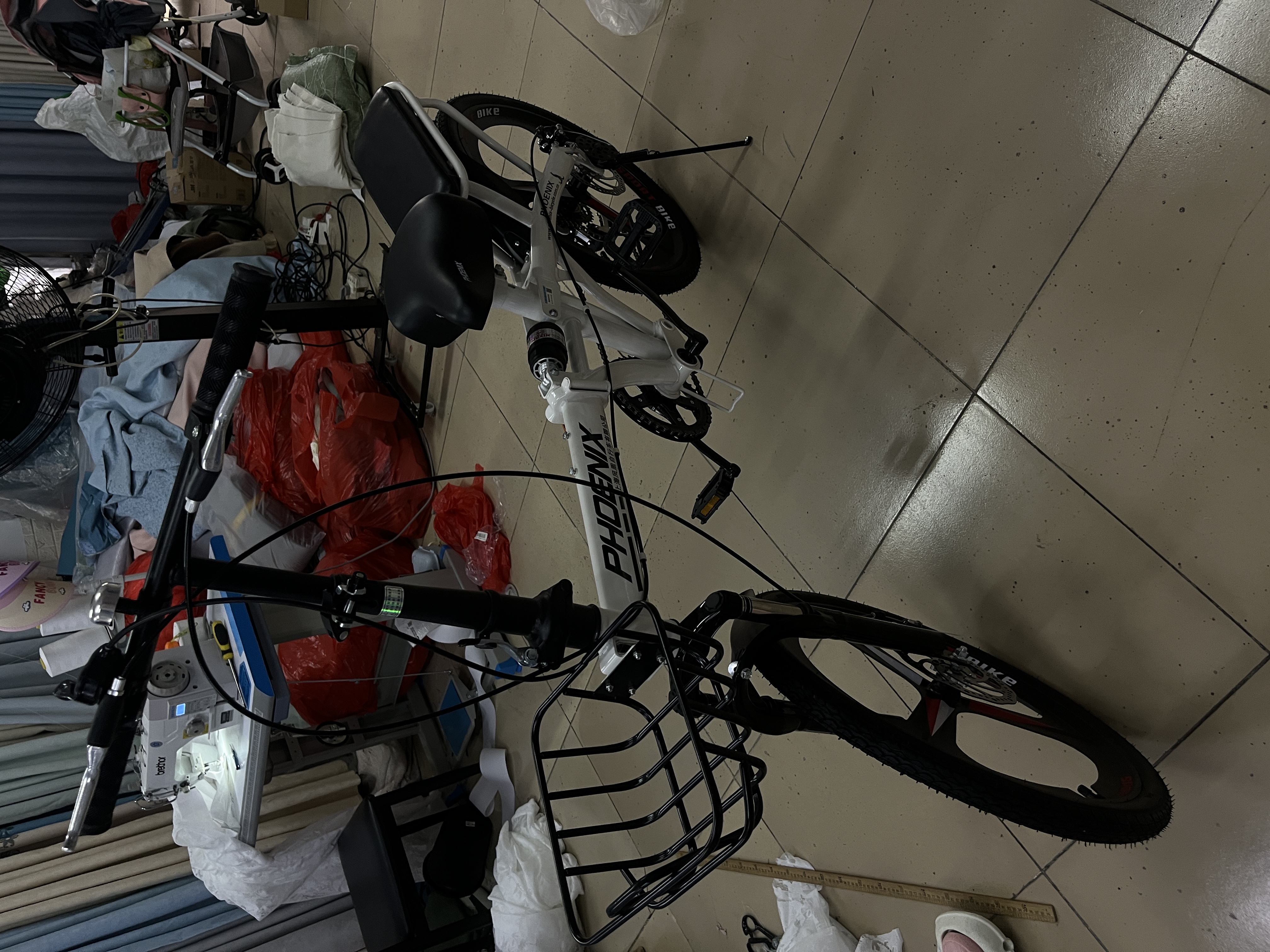 凤凰（Phoenix） 折叠自行车女男士儿童学生轻便携免安装载可折叠小轮单车 【免安装/钢架】7速三刀白色+前置宝宝椅 22寸禧/玛/诺变速版 实拍图